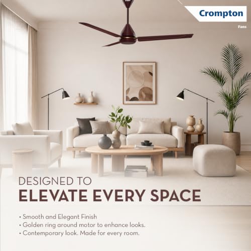 Image of Crompton Energion Hyperboost 1200mm BLDC Ceiling Fan | Point Anywhere Remote Control | BEE 5 Star Rated Energy Efficient | Superior Air Delivery | 3 Year Brand Warranty | Lustre Brown