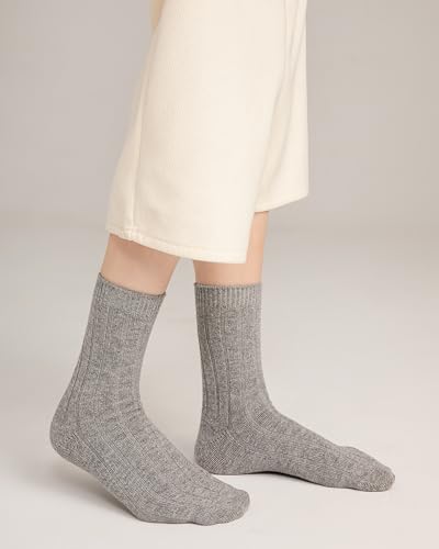 State Cashmere Unisex Ribbed Socks 100% Pure Cashmere Super Soft Bed Cuff Socks4