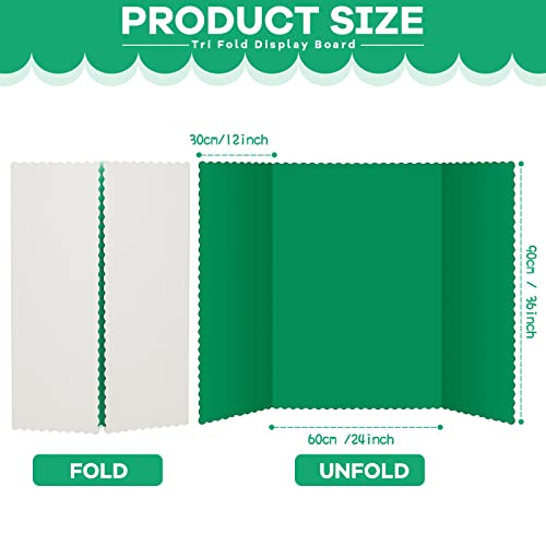 8 Pieces Tri Fold Poster Board,Lightweight Fold Presentation Board,Science Fair Display Boards,Foldable Paperboard (Green, 36 X 48 Inch) #TOP1