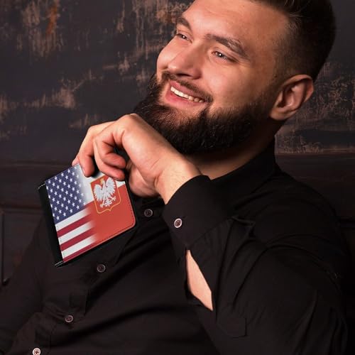 U.S.A. Poland Eagle Flag Fashion Bifold Wallets for Men Women Slim & Thin Credit Card Holder Wallet Purse4