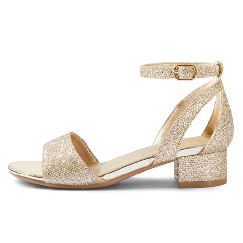 Image of K KomForme Girls Chunky Heel Ankle Strap Open Toe Dress Sandals