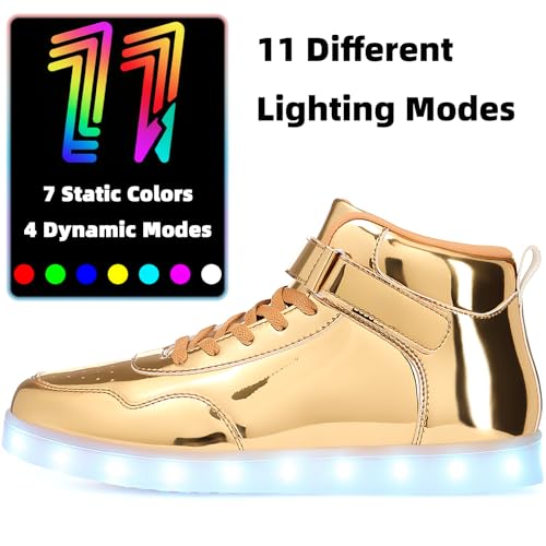 APTESOL Unisex LED Shoes High Top Light Up Sneakers for Women Men2