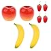 8 piezas surtidas de fruta maraca musicales sonajeros para niños juguetes de bebé, fresa/plátano/forma de manzana.