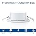 Hyperikon 4 Inch Recessed LED Downlight with Junction Box Dimmable, 8.5W=60W, Energy Star, UL, Daylight White, 6 Pack