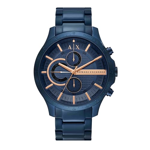 Armani Exchange Watch For Men, Quartz Chronograph movement and 46mm Case Size with Stainless steel strap