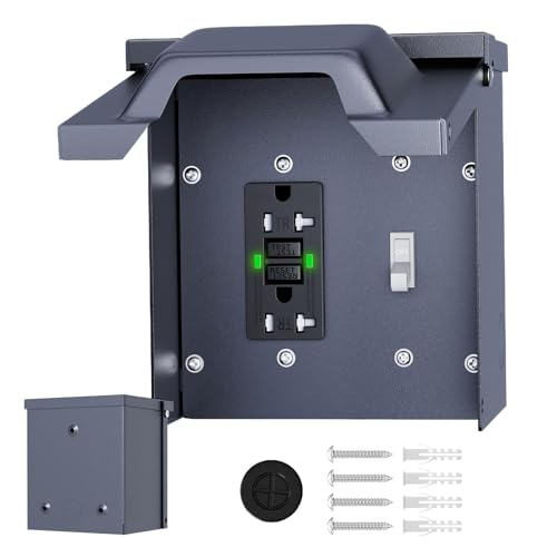 BinZyronic RV 配電ボックス 20A 防水 耐候性 仮設コンセントパネル 冷間圧延鋼製 屋外用 新エネルギー車対応