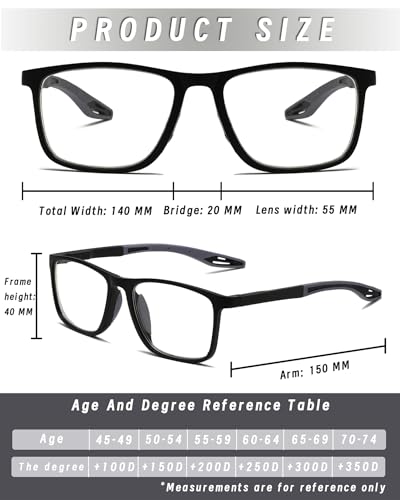 Image of TR90 Blue Light Blocking Reading Glasses with Adjustable Hinges, Cheaters | Flexible Sports Style, Lightweight, Digital Screen Reading, Computer and Office Work, Daily Casual Wear