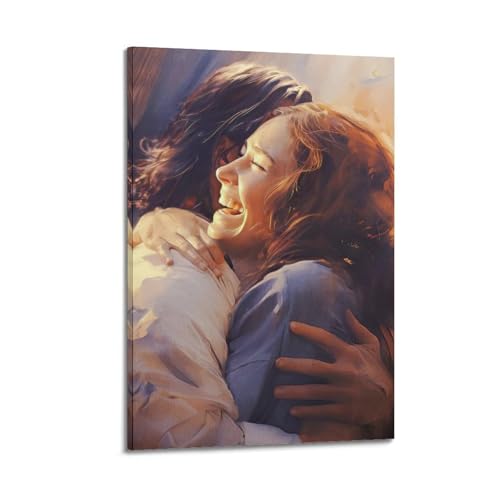 Poster sur toile femme lumière chaude apporte douceur et sérénité chez soi