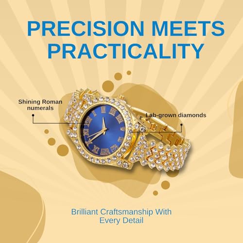 Reloj con diamantes para niños de 37mm con esfera redonda oro de 18k 5