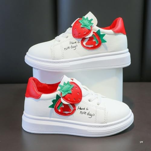 Cute Strawberry Print Canvas Sneakers for Girls - Comfortable, Lightweight, Suitable for Everyday Leisure and Entertainment Time Fashion Design with Non-Slip Rubber Sole4