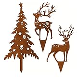 ALEMIN Roststecker weihnachtsdeko Outdoor, Christbaum Tannenbaum und Hirsch...