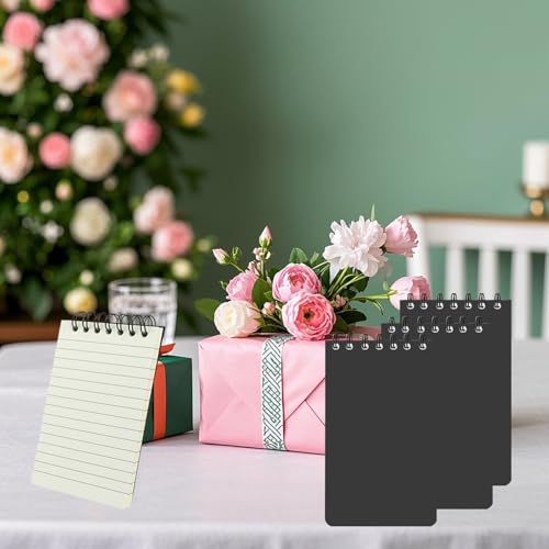 Cuadernos pequeños de rayas con tapa dura negra para evitar descuidos 7