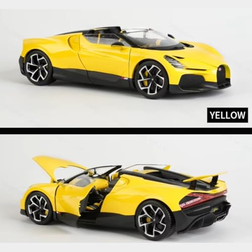Auto de colección fundición 1:18 Bugatti Mistral amarillo miniatura 3