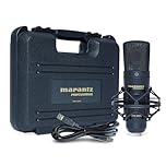 Marantz Professional MPM-2000U - USB Condenser Microphone for Gaming, Streaming, Podcasting, PC and Mac Recording - Cardioid, Shockmount, USB Cable and Carry Case Included, Black