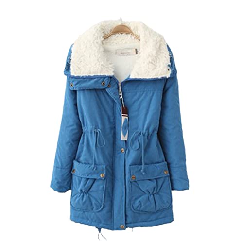 Manteau chaud rose pour affronter le vent d'hiver veste en coton femme bleu marine XXL