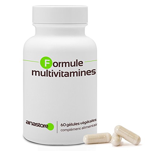 MULTIVITAMIN-FORMEL * 750 mg / 60 Kapseln * Eisen, Magnesium, Zink, Kupfer, Chrom, Mangan, Molybdän, Selen, Jod, Calcium, Phosphor, Vitamine A, B1, B2, B3, B5, B6, B8, B9, B12, C, D3, E