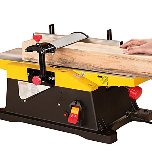 Cepilladora de Madera eléctrica de 6 Pulgadas con 2 Cuchillas,Cepilladora de sobremesa Resistente de 1800 W, Cabezal de Corte preciso de 12000 RPM, Mesa de Trabajo Grande de alumin
