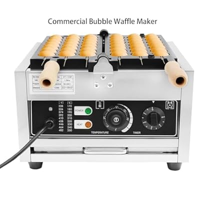 Kommerzieller 1500-W-Bubble-Waffeleisen mit Präzisem Timer und Temperatureinstellknopf, LED-Anzeigeleuchte für Restaurants, Bäckereien und Cafeterien (EU-Stecker 220 V) – Bild 3