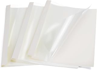 RAYSON Thermal Binding Covers, 6mm, A4, 50 Sheets Binding Capacity, White, Pack of 25