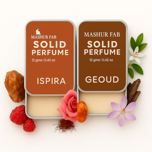 Image of Solid Perfume Combo - Soiree & Antonia | 2-Pack Alcohol-Free Natural Cologne | Long-Lasting Fragrance for Men & Women | Citrus, Floral & Woody Notes | 12g Each (Sandalwood, Saffron)