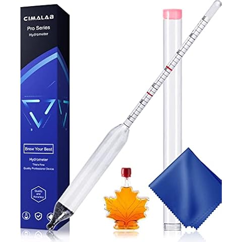 Cimalab Maple Syrup Hydrometer, Accurate Hydrometer for Maple Syrup Making, Hydrometer Maple Syrup Supplies with Brix & Baume Scales, Syrup Hydrometer for Measure Sugar Content in The Syrup Sap Cover