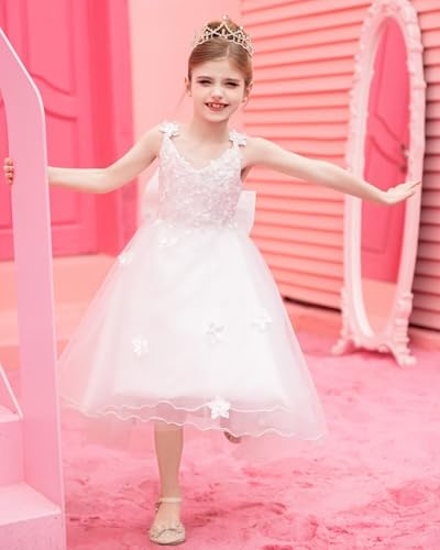 Tulle Flower Girl Dress for Wedding Lace Applique Bridesmaid First Communion Dresses Princess Pageant Party Gown2