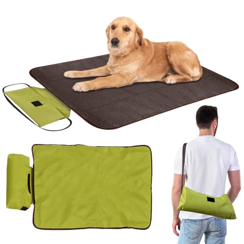 MEYAGOT Faltbare wasserdichte Haustier Decke,100 x 70cm wasserdichte Hundematte Für Outdoor Mit Tasche,Faltbare wasserdichte Hundedecke,Große Reisedecke Für Haustier Für Hunde Welpen Katzen
