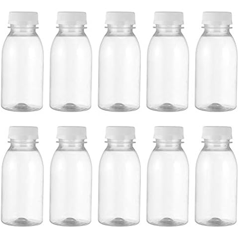 YARNOW 10Pcs Botella de Agua Transparente Reutilizable Botellas de Jugo Vacías de Plástico Cover