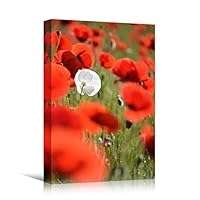 Canvas Wall Art Red Fields Bohemian Colorful Floral Group Multicolor Photography - 12x18 inches