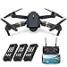EACHINE E58 Drone con Camara HD 2.0MP 720p Wide Angel Drone con Camara Profesional Drone Video Profesional Drone para Niños WiFi App para iOS/Android (3 Baterías)
