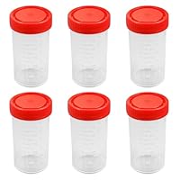 Urinbecher Probenbecher, 6 Stück Rinbecher Mit Schraubdeckel Probenbecher, 60ml Probenbecher Mit Deckel, Urinprobenbecher Aufschraubdeckelbehälter, Urinbecher Probenbecher Mit Deckel, Urinprobenbecher