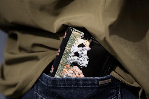 Shag Wear Puppy Love Small Dog Wallet for Women and Teen Girls Vegan Faux Leather Black 4.5"4