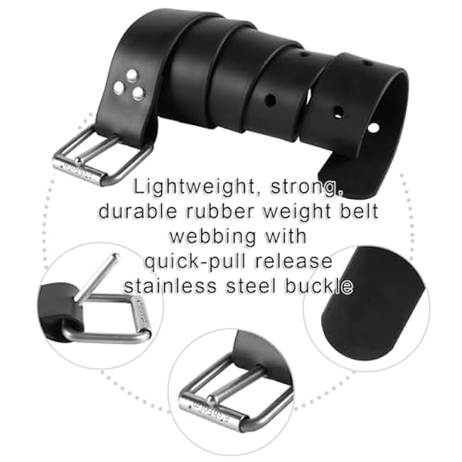 Spearfishing Scuba Free Diving Marseille buckle Rubber Weight Belts (3 cholnitene) 59 - 1.5m