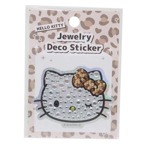 ハローキティ[ダイカットシール]ジュエリーデコステッカー/ギャルキティ ベージュ サンリオ