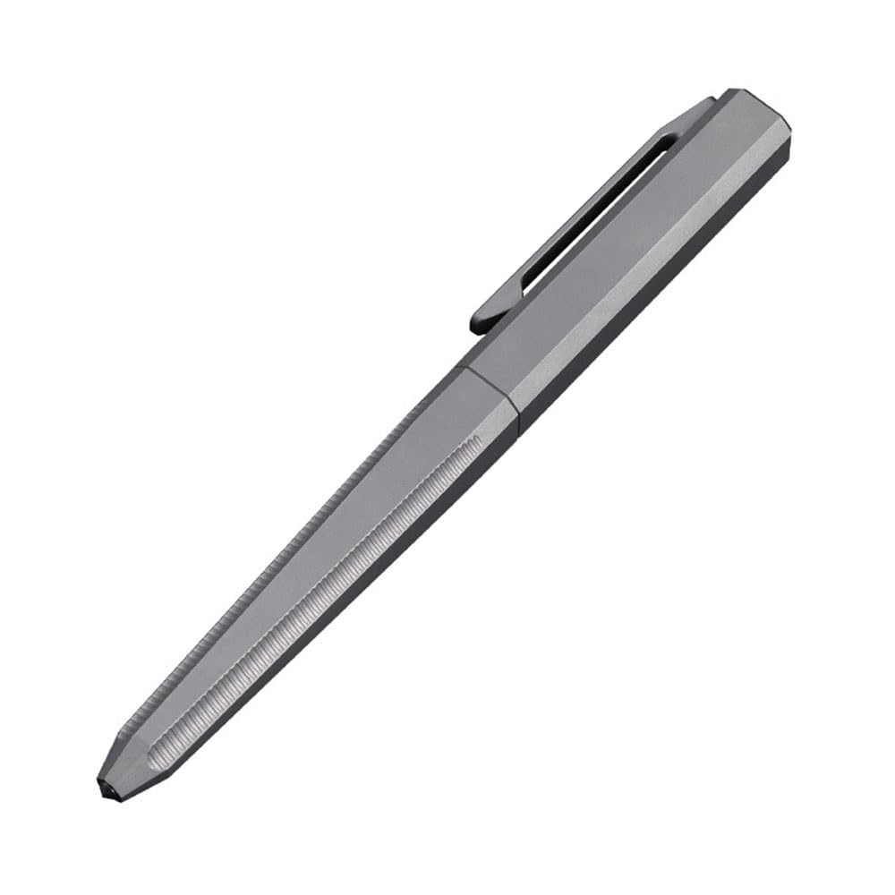 Bolígrafo táctico militar de acero de tungsteno, bolígrafo multifuncional EDC de autodefensa, bolígrafo profesional duradero con punta fina(Gray)