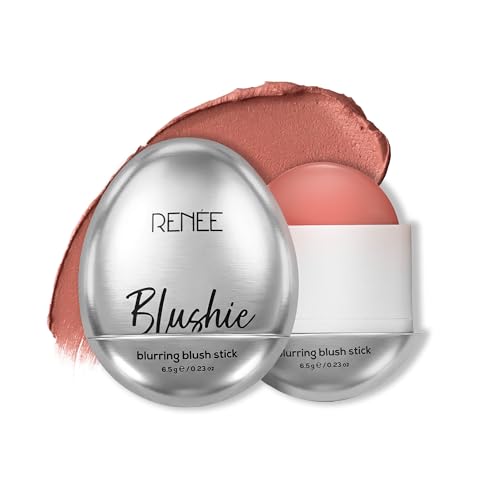 Image of RENEE Blushie Blurring Blush Stick | Buildable Formula With Soft-Focus Matte Finish | Lightweight, Long-Lasting, Easily Blendable | With Hyaluronic Acid, Peptides & Vitamin E- Peachy Please | 6.5g
