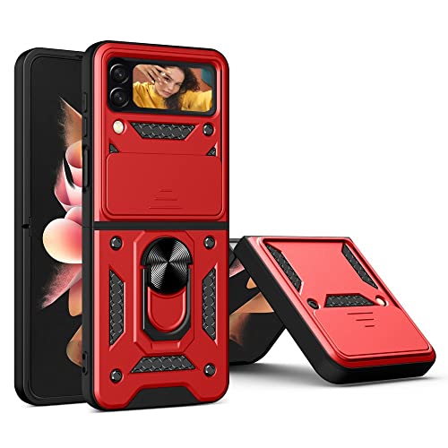 Coque Samsung Galaxy Z Flip 4 avec béquille anneau magnétique antichoc couleur or