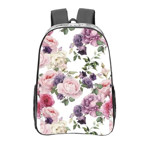 Grand sac à dos PVC transparent rose homme femme pour voyage de stade et plein air
