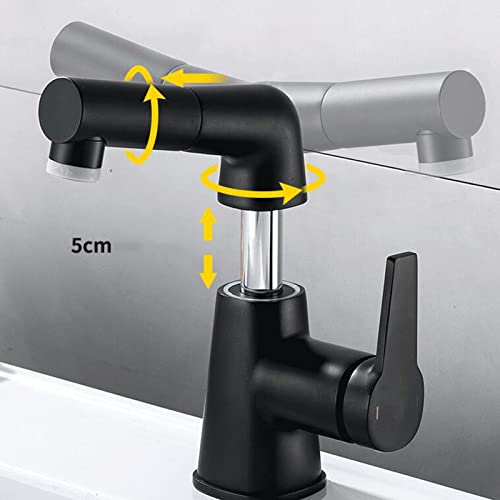Robinet de lavabo extensible en laiton avec mitigeur eau chaude et froide