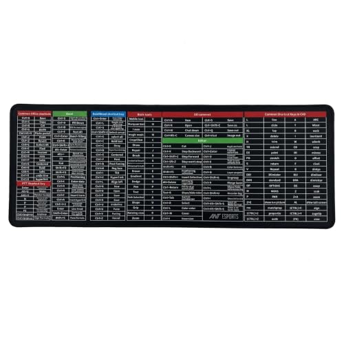 Image of Ant Esports Windows Extra Large Mouse Pad 800x300mm Keyboard & Mouse Mat with Microsoft Windows Shortcut Keys Anti-Slip Rubber Base Stitched Edges Smooth Surface for Office Gaming Extended Desk Mat