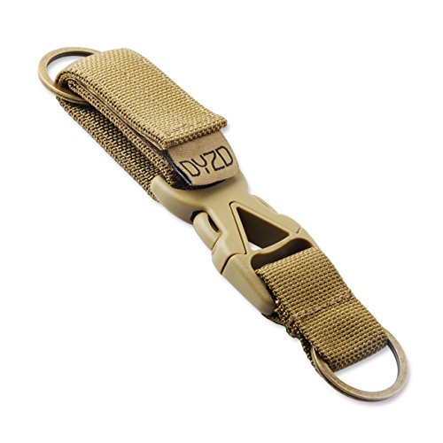 DYZD Tactical Gear Keychain Clip Key Ring Holder 100% Nylon Tactical Holder Key Chain Best Keeper Pouch for Outdoor (Pack of 1 Khaki)