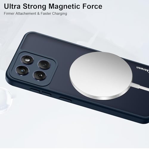 Image of KARWAN Tough Shockproof Armor Back Case Cover Compatible with Motorola Edge 60 Fusion with 360 Degree Rotation Magnetic Attraction Ring Holder Rugged Case with Magnetic MagEase Wireless Charge