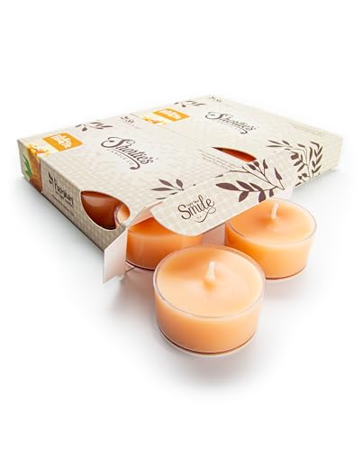 Butter Pecan Pie Premium Tealight Candles Multi Pack - Highly Scented with Natural Oils - 12 Beige Tea Lights - Beautiful Candlelight - Made in the USA - Bakery & Food Collection