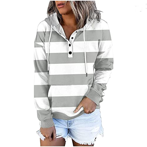 Skang Damen Pullover Elegant Mit Taschenärmeln, Kordelzug-Tops für Damen,...