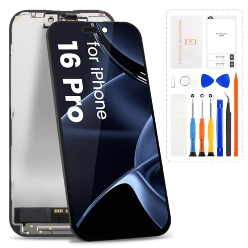for iPhone 16 Pro Screen Replacement for iPhone 16 Pro LCD Display Digitizer A3083 A3292 A3293 A3294 Touch Screen Assembly with Repair Kits(Incell)