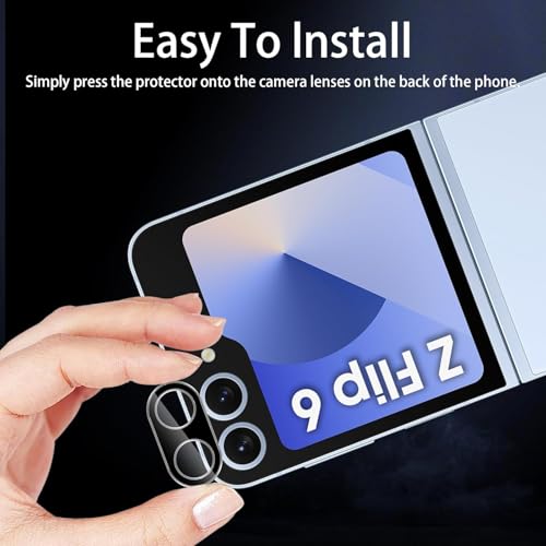 Image of Xmon Back Camera Lens Protector for Samsung Galaxy Z Flip 6 (1 Pack) Premium Camera Glass Protector Guard, Anti-Scratch, Ultra-Clear, Easy Installation