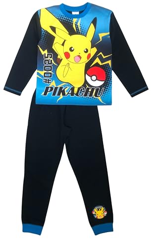 Pokémon Pigiama per bambini ragazzi con Pikachu, set da 2 pezzi, biancheria da notte, blu, età 5-12 anni, Marina Militare, 9-10 Years
