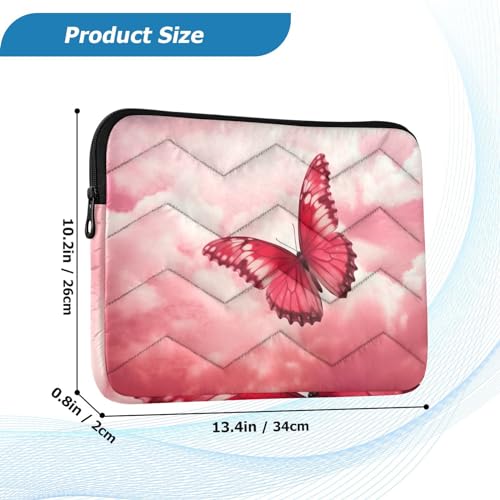 Funda para portátil de 13-14 pulgadas rosa galaxia mariposa miniatura 3