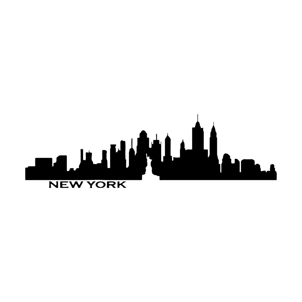 Lzhouting Wall Stickers 5690 New York Skyline Wall Decals Removable Vinyl City Building Wall Sticker City Symbol Silhouette Wall Murals Home Decor Art Small - 22X57cm