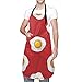 Grembiule Impermeabile Unisex con Uova Fritte con Tasche Frontali per Chef Kitchen Restaurant Coffee Shop Studio